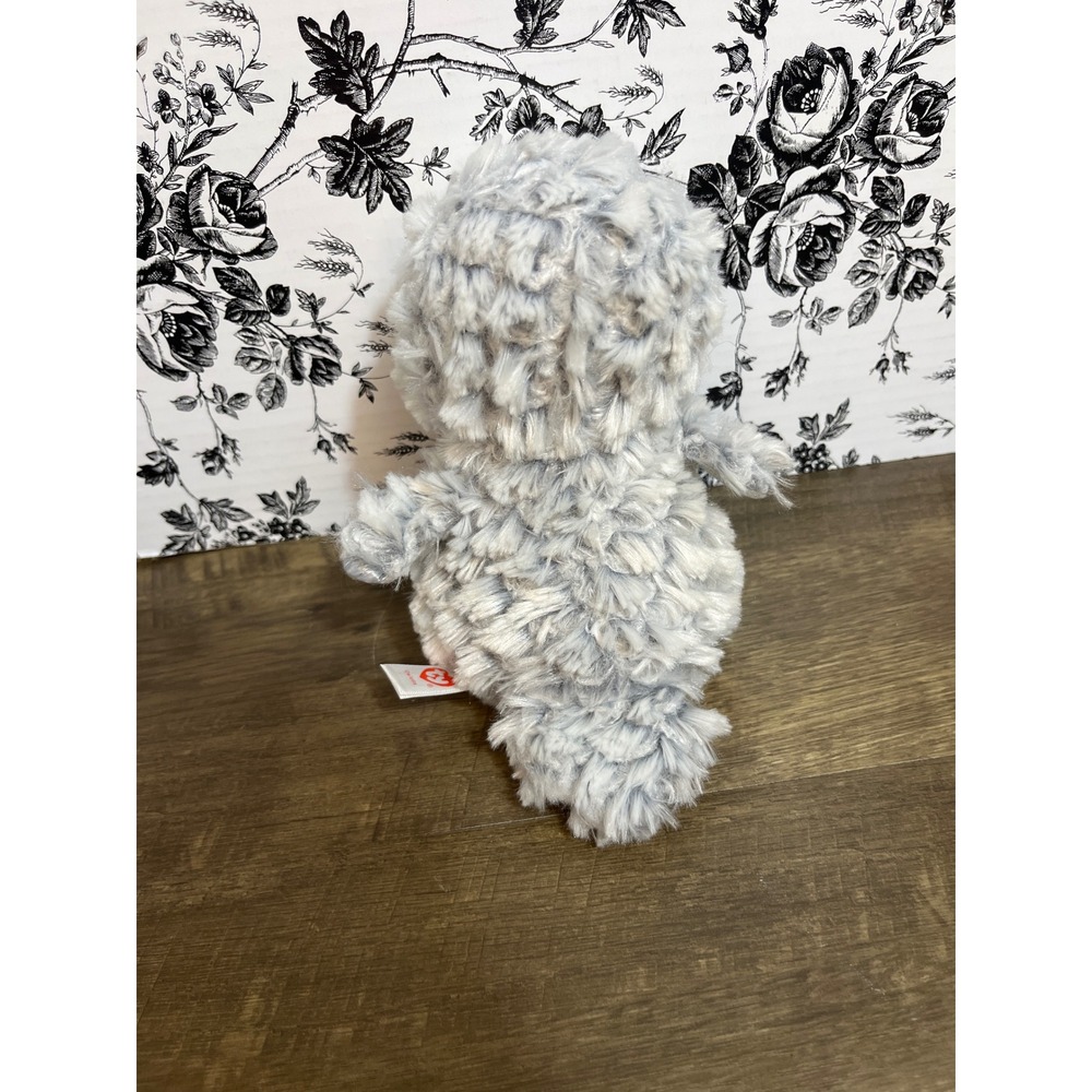 Ty Beanie Boos Owlette Owl Grey White Plush Gold Glitter Eyes Small 6 inch - Picture 2 of 4